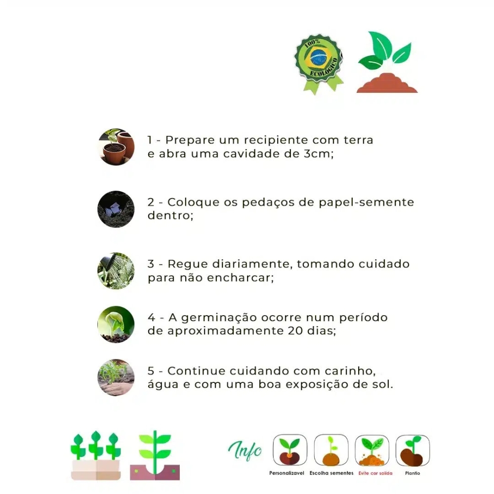 Convite Ecológico Coração Papel Semente 103