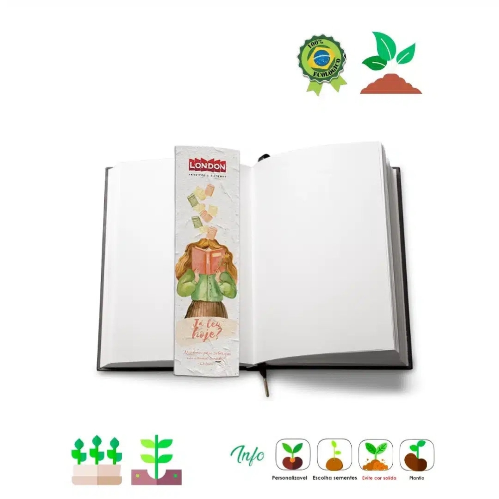 Marcador de Páginas Papel Semente 062