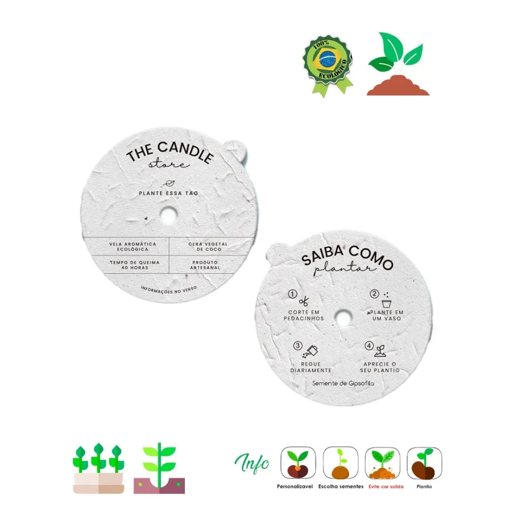 Papel semente para vela