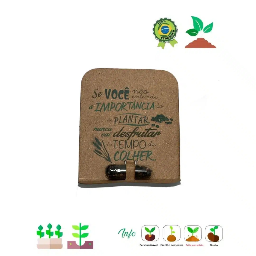 Tag EcoCápsula Semente – Brinde Sustentável 070