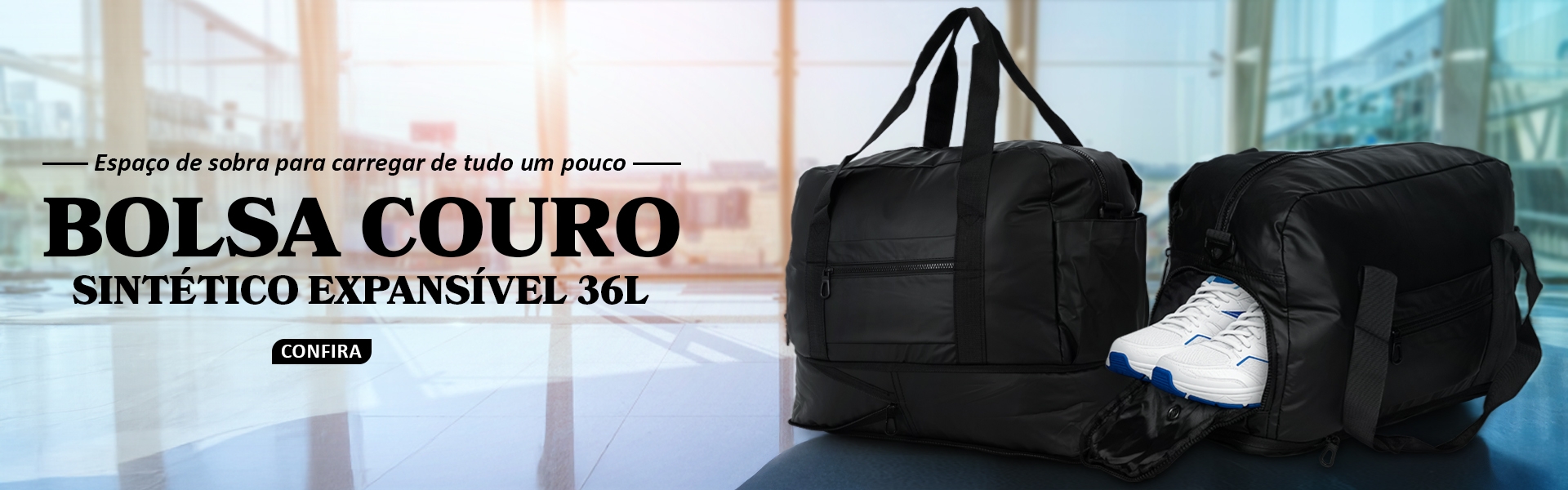 Bolsa Couro Sintético Expansível 36